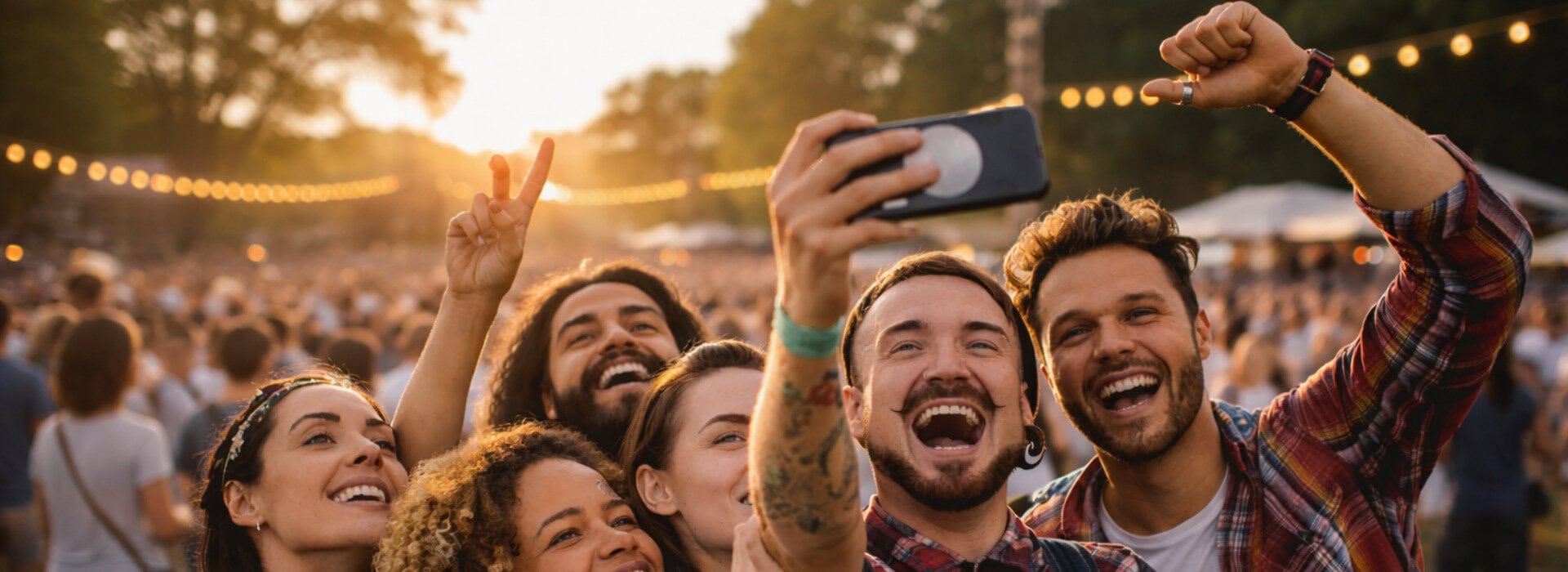 Happy festival-goers taking a selfie at RoseShire Festival 2026.